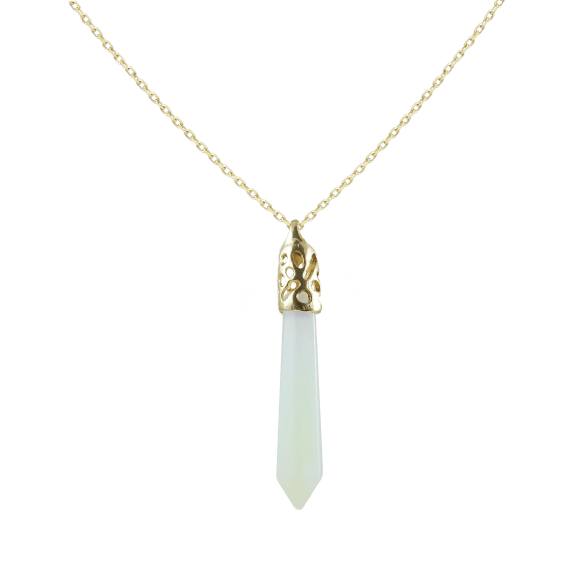 Savvy Cie Genuine Opalite Amulet Pendant Necklace