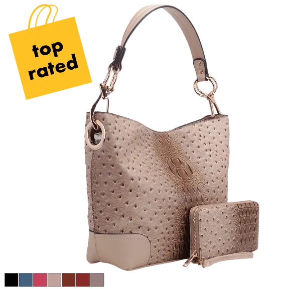 MKF Collection 2-Piece Wandy Vegan Leather Hobo & Wallet Set