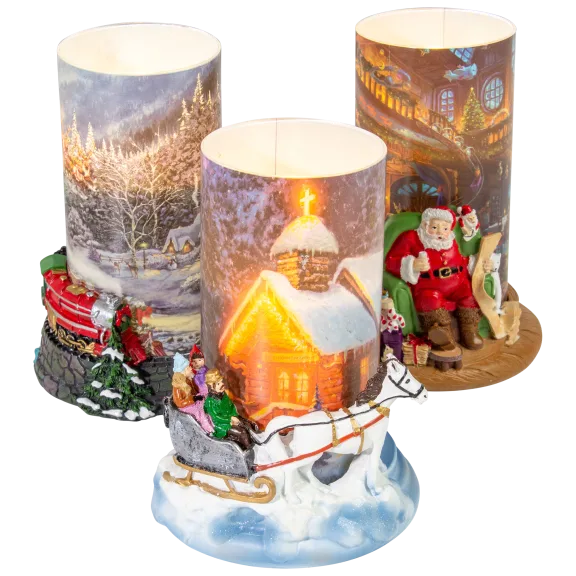 Thomas Kinkade 3D LED 6" Candle With Base