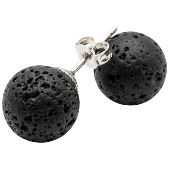 Titans Lava Stone Ear Studs and Optional Essential Oils