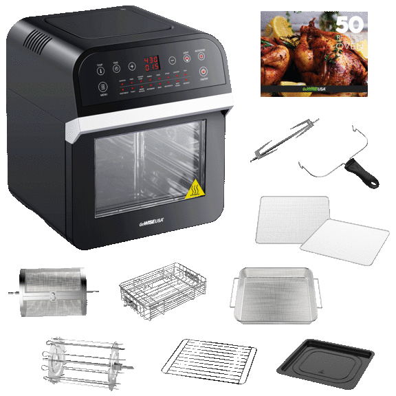 GoWISE USA 12.7 Quart Deluxe Air Fryer Oven with 10 Accessories