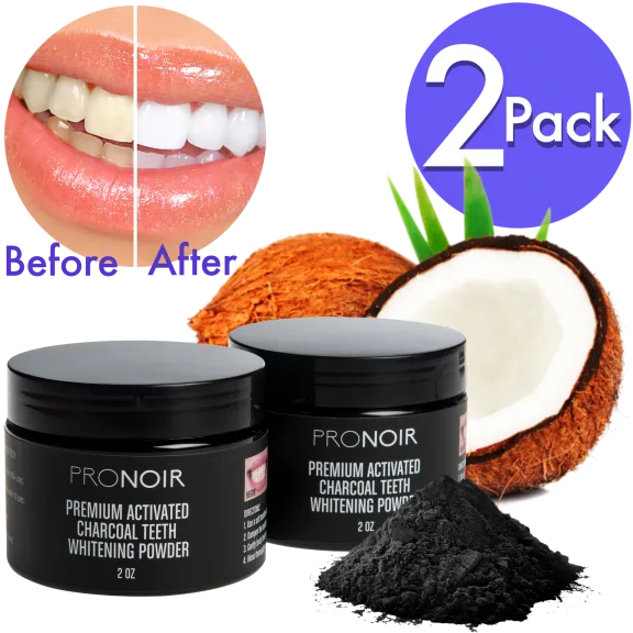 2-Pack: ProNoir Coconut Activated Charcoal Teeth Whitening Powder