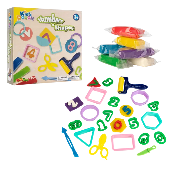 Super Toys 25-Piece Shape & Learn Numbers Playset w/ 4 Dough Tubes