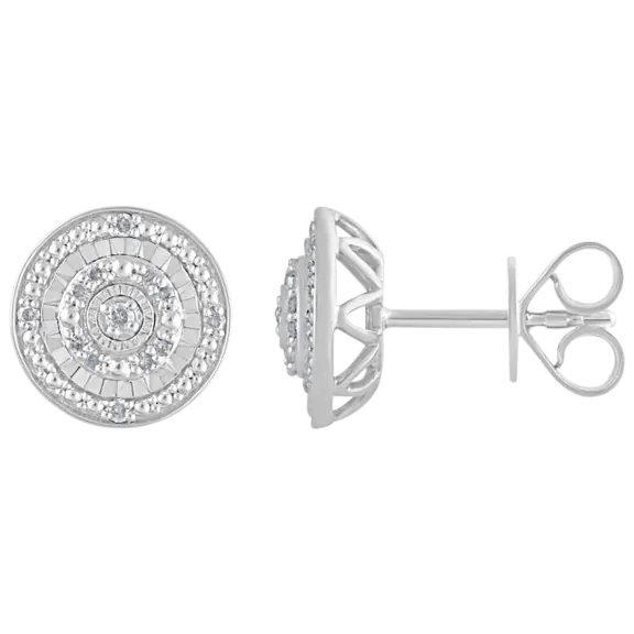 Diamond Muse 1/10 Carat TW Diamond Multi-Halo Earrings