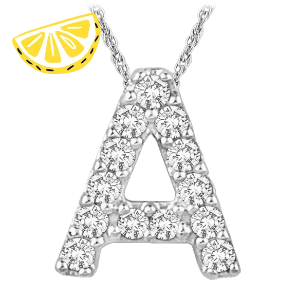 Tamborat Jewelry 10K White Gold Plated Initial Necklaces