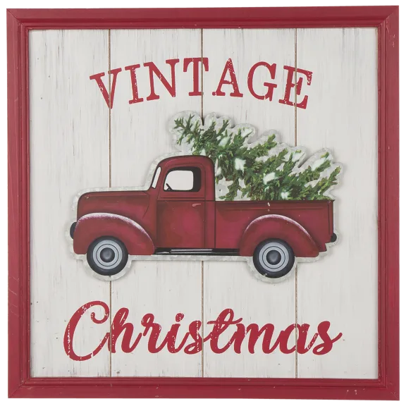 Glitzhome 18.00"L Wooden Truck Wall Décor