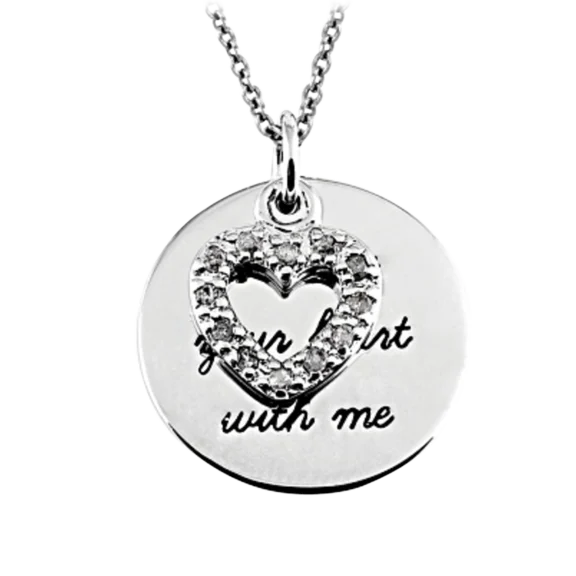 Tamborat Jewelry .10 Carat "I Carry Your Heart With Me" Charm Necklace