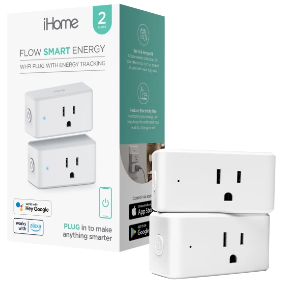 2-Pack: iHome Flow Smart Plug with Energy Metering