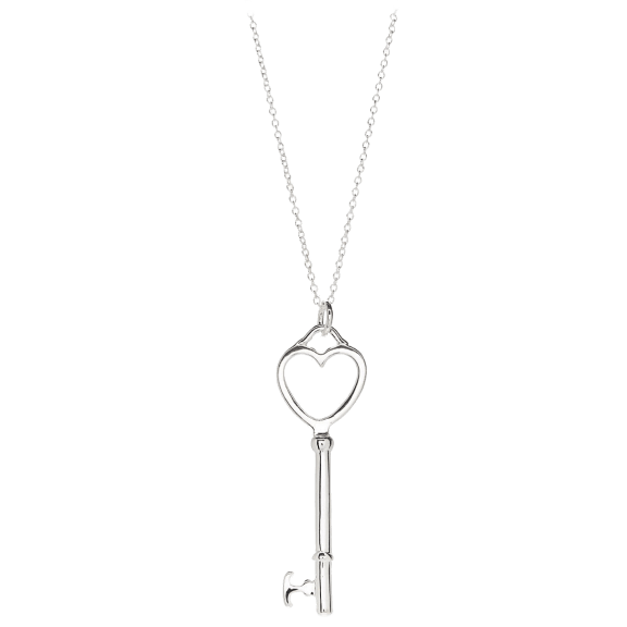 Hollywood Sensation Key To My Heart .925 Sterling Silver Plated Necklace