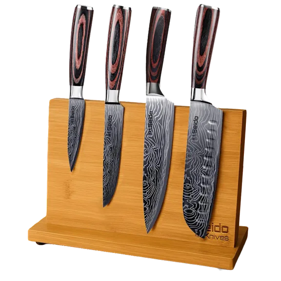 The Magnetic Bamboo Knife Holder