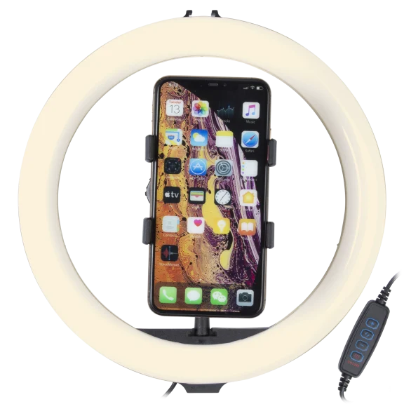 Tech Squared 10-Inch Social Media Ring Light with Tripod Extendable to 5ft