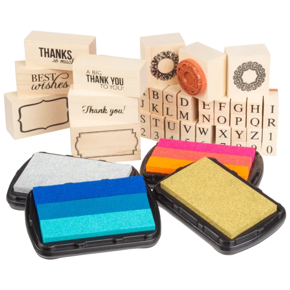 49-Piece Momenta Stamp and Ink Pad Bundle