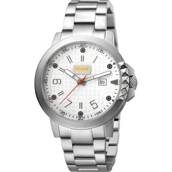 Just Cavalli Men's Rock Silver Dial Stainless Steel Watch