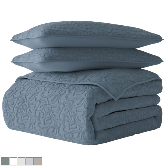 Cloth & Gable Floral Stitch Quilted Coverlet Set