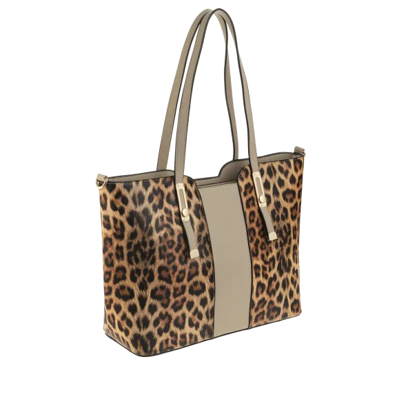 La Terre Fashion Leopard Print Tote (Large)