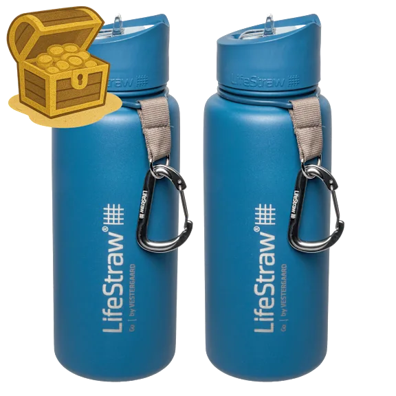 2-Pack: LifeStraw Go 24oz Stainless Steel Insulated Water Filter Bottle