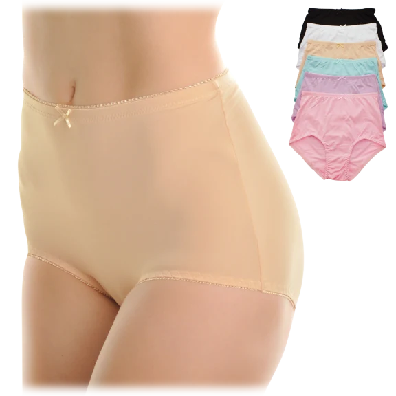 6-Pack: Angelina Nylon High Waist Classic Briefs