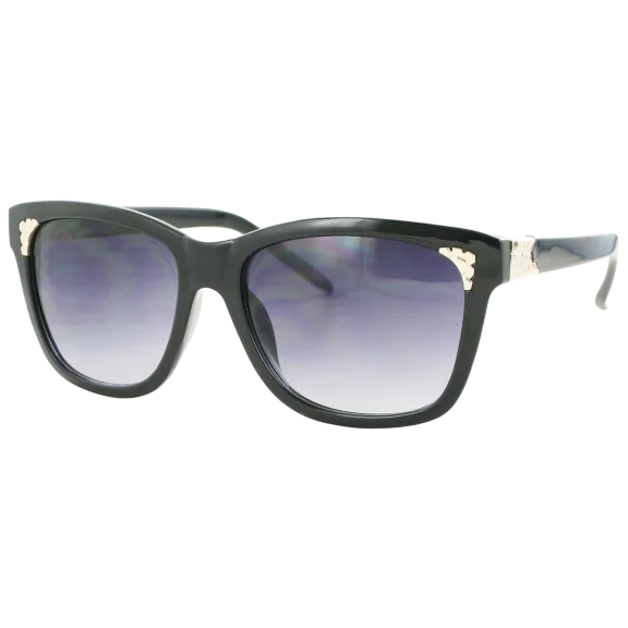 Kay Unger Black Modified Wayfarers Frames and Gradient Smoke Lenses
