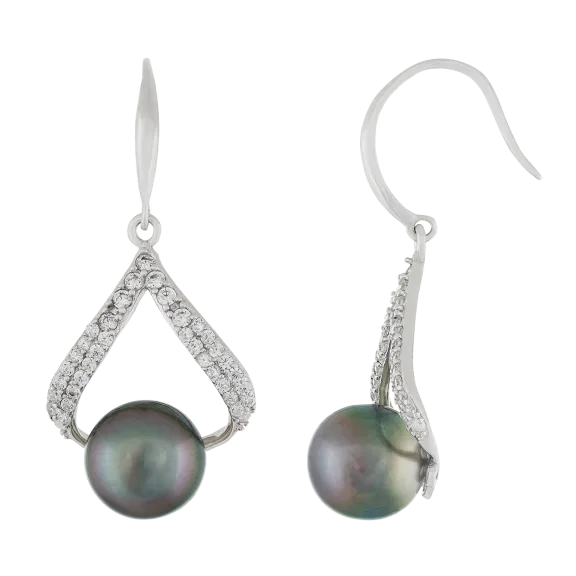 Tahitian Pearl Dangling Hook Earrings
