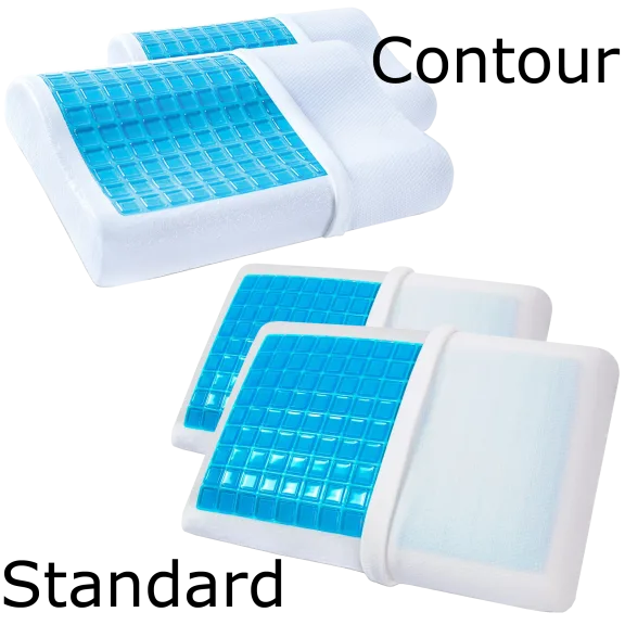 2-Pack: PharMeDoc Memory Foam + Cooling Gel Pillows