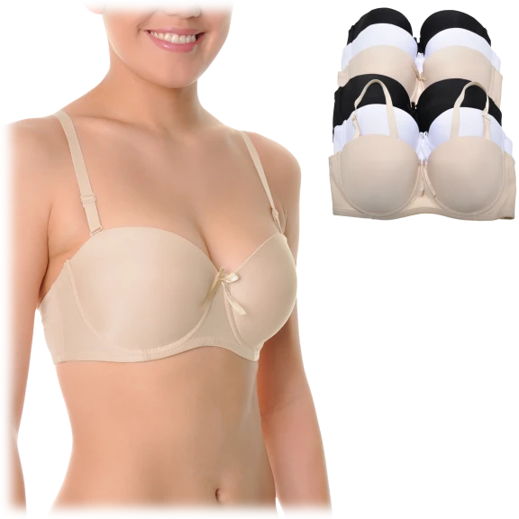 6-Pack: Angelina Wired Lightly Padded Convertible Bras