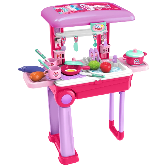 Toy Chef 2 in 1 Travel Suitcase Unicorn Kitchen Set