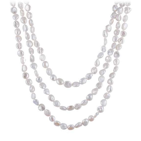 Splendid Pearls Endless 72" Keshi Pearl Necklace