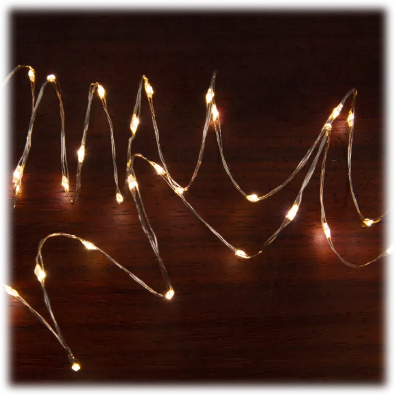 Darice Moon Lights 120ct White Lights with Silver Wire and Timer