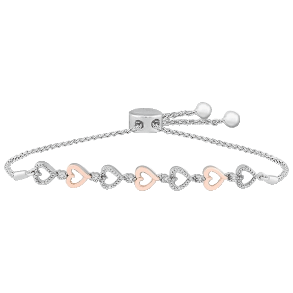 Tamborat Gold Plated Heart Diamond Bolo Bracelet