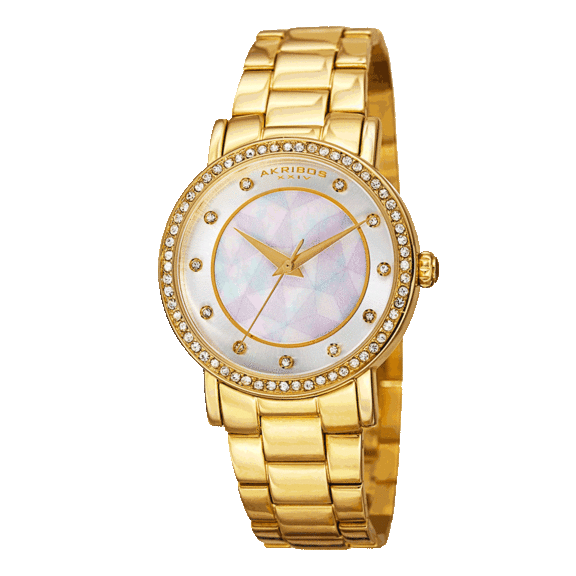 Akribos XXIV Women's Mosaic Printed Dial Quartz Crystal Watch