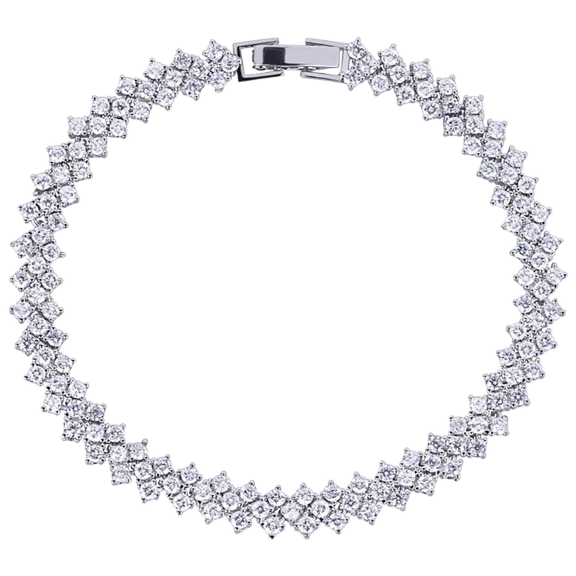 Hollywood Sensation Heart Shaped CZ Tennis Bracelet
