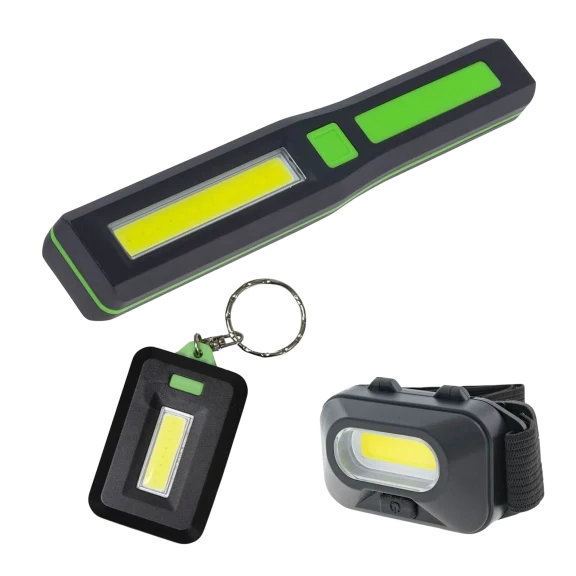 Litezall LED Blip Wand + Mini Head Lamp + CobFob Keychain Combo