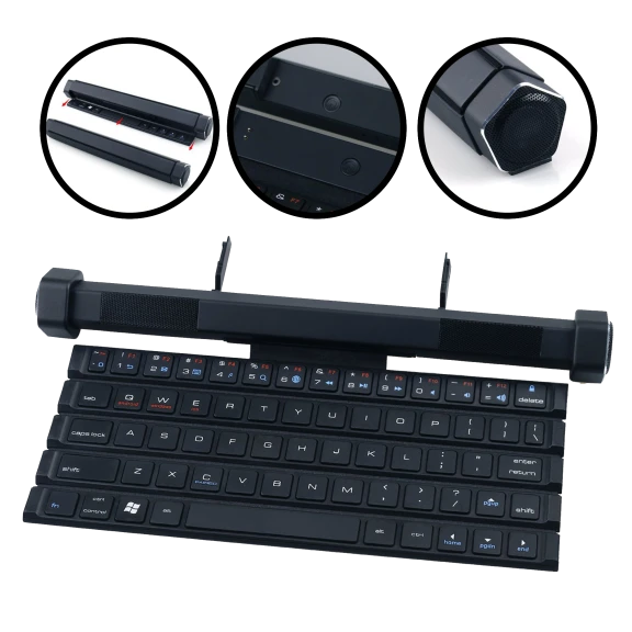 Roll-Up Bluetooth Wireless Keyboard and Speaker by Ivomax