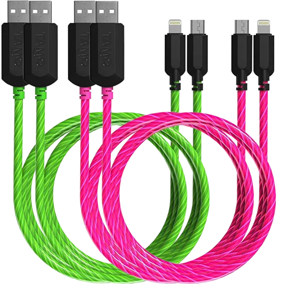 TAMO Charge n' Glow Light-up Lightning & Micro USB Cables