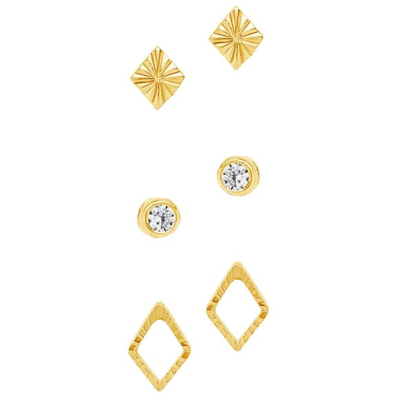 Rox & Rose Sterling Silver Textured Earring Set