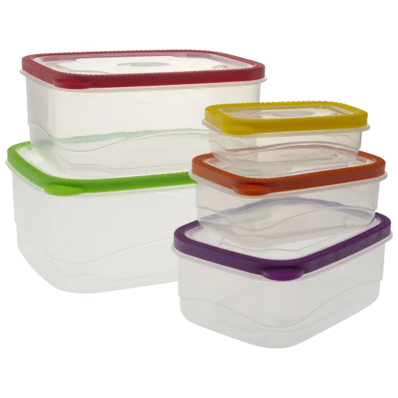 FreshSeal 10-Piece Nested Containers with Colorful Lids