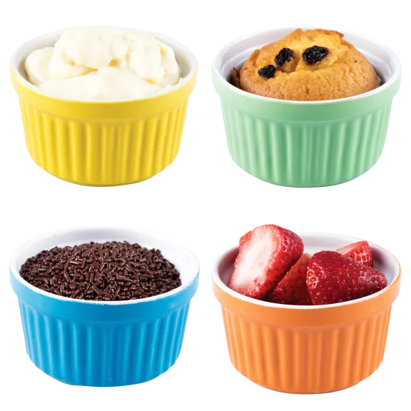 4-Pack: Uno Casa Colorful 5oz Ramekin Set