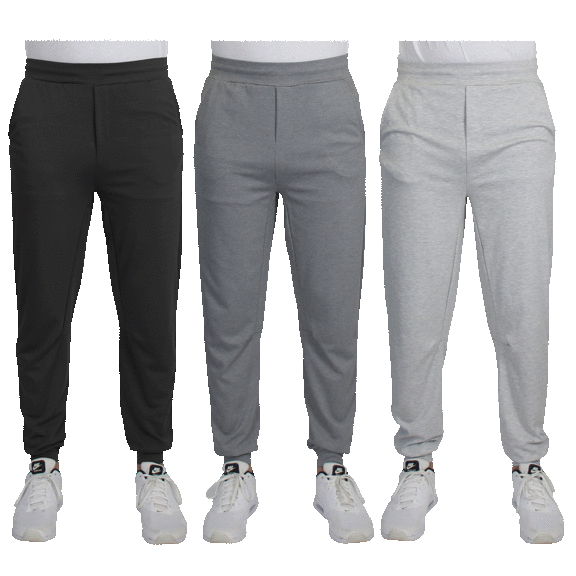 3-Pack: Galaxy by Harvic Men's Moisture Wicking Performance Classic Track Jogger