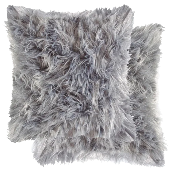 2-Pack: LUXE Belton Faux Fur Pillow 18" X 18"