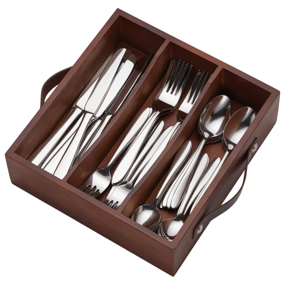 Oneida Mooncrest 30-Piece Flatware Set with Caddy