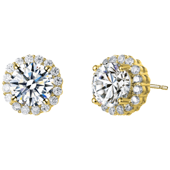 Rachel Glauber Elegant Cubic Zirconia Halo Stud Earrings