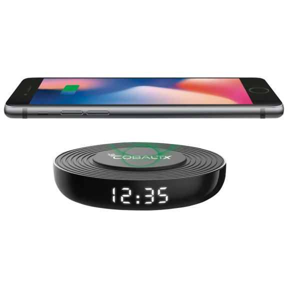 CobaltX Wireless Charging Pad with Digital LED Clock
