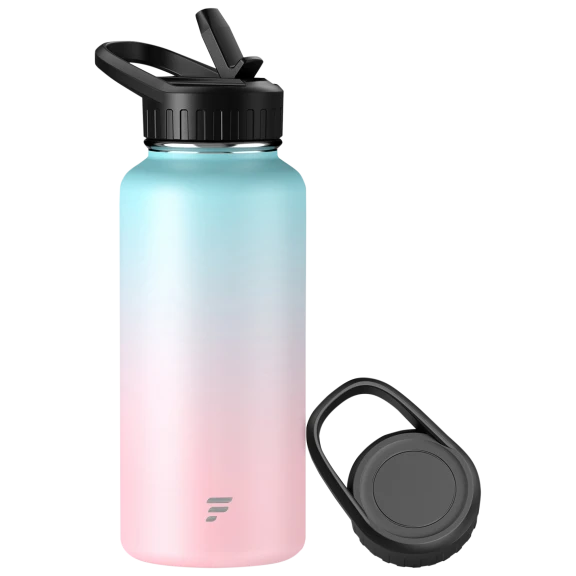 LetsFit Stainless Steel Insulated Water Bottle with Straw