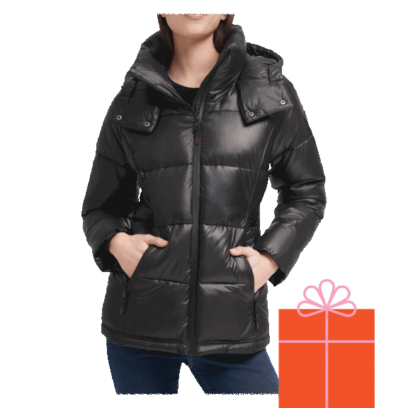 Kenneth Cole Hooded Quilted Puffer