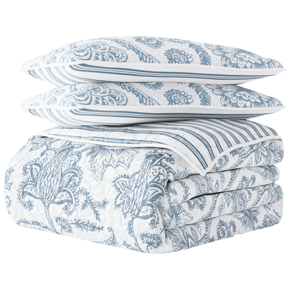 Cloth & Gable Reversible Printed Quilted Coverlet Set