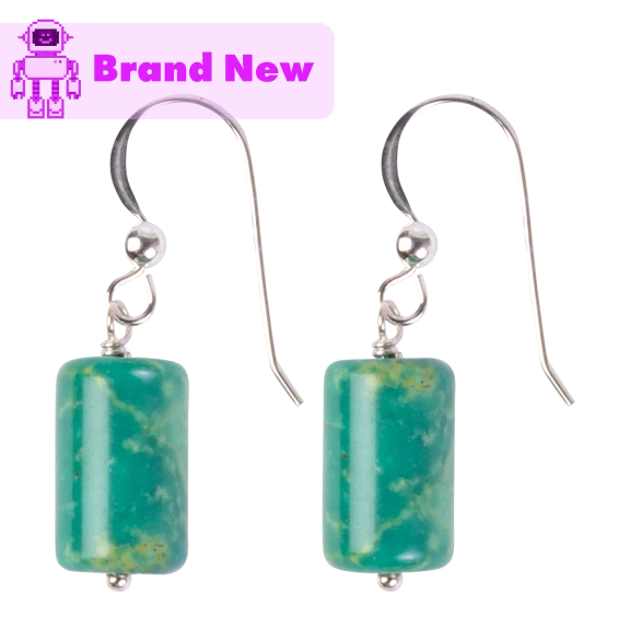 Jay King Sterling Silver Barrel-Shaped Alicia Turquoise Drop Earrings