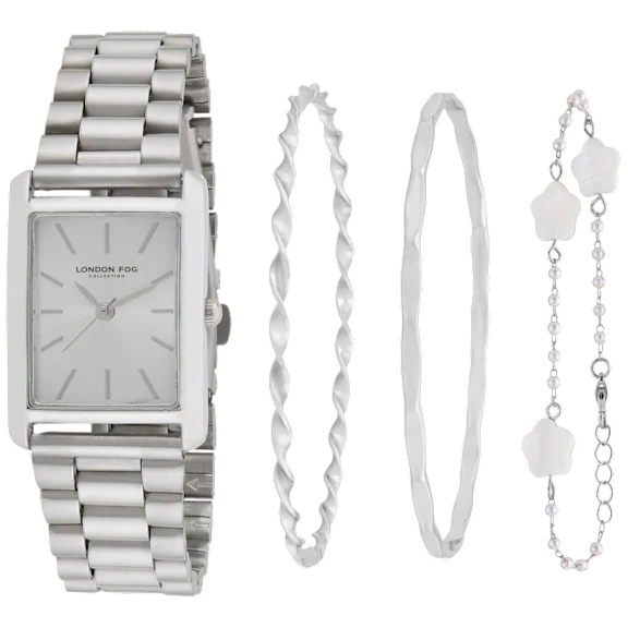 London Fog 4-Piece Watch & Bracelets Set