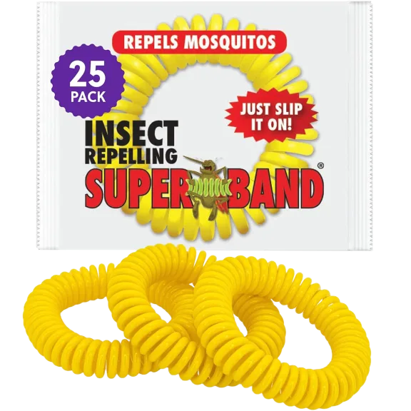 25-Pack: Superband Mosquito Repellent Bracelets for Adults & Kids