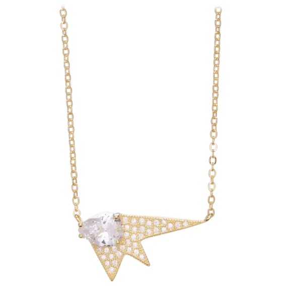 Olivia Soho Sterling Silver Gold Plated Diamond Cut Necklace