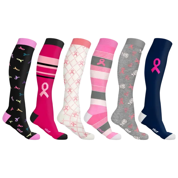 6-Pack: Ciana DCF Breast Cancer Support Compression Socks